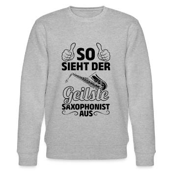 This Is What The Hottest Saxophonist Look Like Hot - Stanley/Stella Unisex Bio-Sweatshirt CHANGER  - Grau meliert - Vorne - Nik (191cm) & Marisol (170cm)