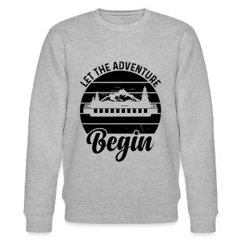 Let The Adventure Begin Harmonica Adventure Play H - Stanley/Stella Unisex Bio-Sweatshirt CHANGER  - Grau meliert - Vorne - Nik (191cm) & Marisol (170cm)