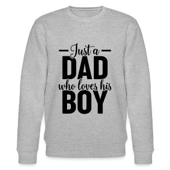 Just A Dad Who Loves His Boy - Dad & Son Fathers D - Stanley/Stella Unisex Bio-Sweatshirt CHANGER  - Grau meliert - Vorne - Nik (191cm) & Marisol (170cm)