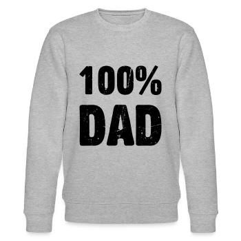100% Daddy - Father's Day 100% Daddy - Stanley/Stella Unisex Bio-Sweatshirt CHANGER  - Grau meliert - Vorne - Nik (191cm) & Marisol (170cm)