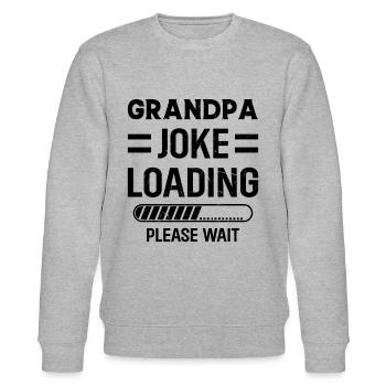 Grandpa Joke Loading Please Wait - Grandpa Fathers - Stanley/Stella Unisex Bio-Sweatshirt CHANGER  - Grau meliert - Vorne - Nik (191cm) & Marisol (170cm)