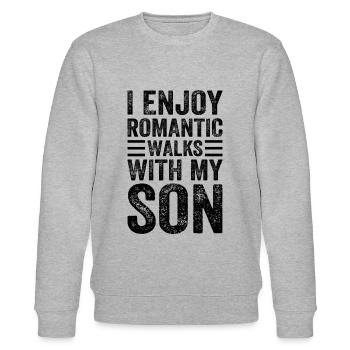 I Enjoy Romantic Walks With My Son - Dad And Son F - Stanley/Stella Unisex Bio-Sweatshirt CHANGER  - Grau meliert - Vorne - Nik (191cm) & Marisol (170cm)