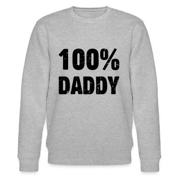 100% Daddy - Father's Day Daddy - Stanley/Stella CHANGER Unisex Organic Sweatshirt - heather grey - Front - Nik (191cm) & Marisol (170cm)