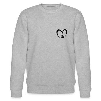 Dog Puppy Cat Puppy Cat Heart - Dog & Cat Lover - Stanley/Stella Unisex Bio-Sweatshirt CHANGER  - Grau meliert - Vorne - Nik (191cm) & Marisol (170cm)