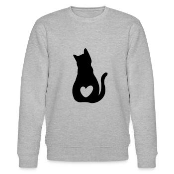 Cat Puppy Cats Hearts Baby Cat Owner - Cat Heart C - Stanley/Stella Unisex Bio-Sweatshirt CHANGER  - Grau meliert - Vorne - Nik (191cm) & Marisol (170cm)