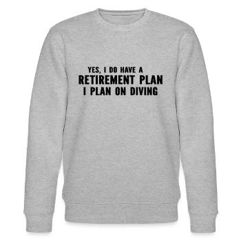 Diver - Yes I Do Have A Retirement Plan Diving - Stanley/Stella CHANGER Unisex Organic Sweatshirt - heather grey - Front - Nik (191cm) & Marisol (170cm)