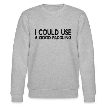Kayak Kayaker - I Could Use A Good Paddling Kayak - Stanley/Stella CHANGER Unisex Organic Sweatshirt - heather grey - Front - Nik (191cm) & Marisol (170cm)