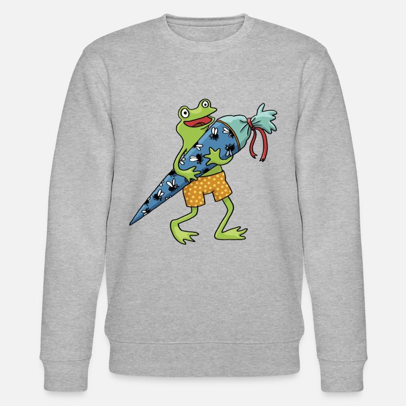 Frosch Schultüte - Stanley/Stella Unisex Bio-Sweatshirt CHANGER  - Grau meliert