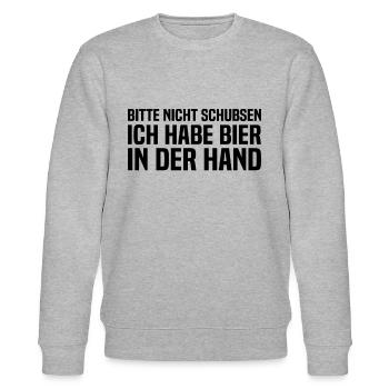 Mallorca - Bitte Nicht Schubsen Ich Habe Bier In D - Stanley/Stella Unisex Bio-Sweatshirt CHANGER  - Grau meliert - Vorne - Nik (191cm) & Marisol (170cm)