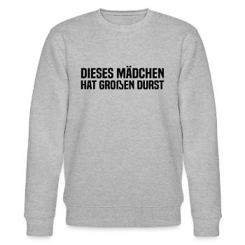 Mallorca Party - Dieses Mädchen Hat Großen Durst - Stanley/Stella Unisex Bio-Sweatshirt CHANGER  - Grau meliert - Vorne - Nik (191cm) & Marisol (170cm)
