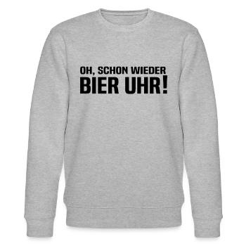 Mallorca Party Bier Spruch - Oh Schon Wieder Bier - Stanley/Stella Unisex Bio-Sweatshirt CHANGER  - Grau meliert - Vorne - Nik (191cm) & Marisol (170cm)