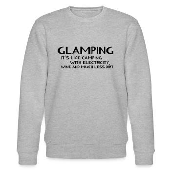 Glamping It's Like Camping With Electricity Wine - Stanley/Stella Unisex Bio-Sweatshirt CHANGER  - Grau meliert - Vorne - Nik (191cm) & Marisol (170cm)
