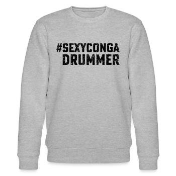 Sexy Conga Drummer - Stanley/Stella Unisex Bio-Sweatshirt CHANGER  - Grau meliert - Vorne - Nik (191cm) & Marisol (170cm)