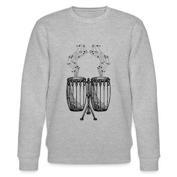 Notes de musique Conga Joueur de conga Congas Musicien Con - Sweat bio CHANGER Stanley/Stella Unisexe - gris chiné - Devant - Nik (191cm) & Marisol (170cm)