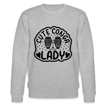 Cute Conga Lady Conga Drummer Conga Player Girls - Stanley/Stella Unisex Bio-Sweatshirt CHANGER  - Grau meliert - Vorne - Nik (191cm) & Marisol (170cm)
