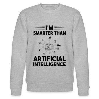 Je suis plus intelligent que l’intelligence artificielle - Sweat bio CHANGER Stanley/Stella Unisexe - gris chiné - Devant - Nik (191cm) & Marisol (170cm)