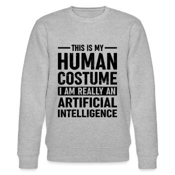This Is My Human Costume I Am Really Artificial In - Stanley/Stella Unisex Bio-Sweatshirt CHANGER  - Grau meliert - Vorne - Nik (191cm) & Marisol (170cm)