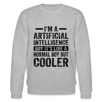 I'm A Artificial Intelligence Boy Artificial Intel - Stanley/Stella Unisex Bio-Sweatshirt CHANGER  - Grau meliert - Vorne - Nik (191cm) & Marisol (170cm)