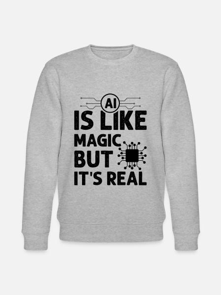 AI er som magi, men det er ægte - kunstig intell - Stanley/Stella økologisk unisex-sweatshirt CHANGER  - grå meleret