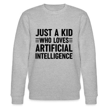 Juste un enfant qui aime l’intelligence artificielle - Sweat bio CHANGER Stanley/Stella Unisexe - gris chiné - Devant - Nik (191cm) & Marisol (170cm)