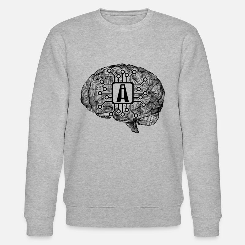Ai Artificial Intelligence Brain - Stanley/Stella CHANGER Unisex Organic Sweatshirt - heather grey
