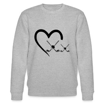 Golfing Heart Golfeur Golfeur Joueur de golf - Sweat bio CHANGER Stanley/Stella Unisexe - gris chiné - Devant - Nik (191cm) & Marisol (170cm)