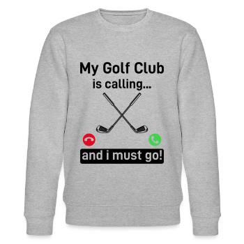 My Golf Club Is Calling And I Must Go! Funny Golfe - Stanley/Stella Unisex Bio-Sweatshirt CHANGER  - Grau meliert - Vorne - Nik (191cm) & Marisol (170cm)