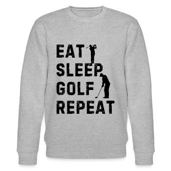 Eat Sleep Golf Repeat - Joueur de golf - Sweat bio CHANGER Stanley/Stella Unisexe - gris chiné - Devant - Nik (191cm) & Marisol (170cm)