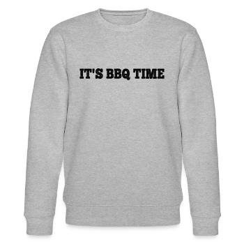 Funny BBQ Grilling - It's Bbq Time - Stanley/Stella CHANGER Unisex Organic Sweatshirt - heather grey - Front - Nik (191cm) & Marisol (170cm)