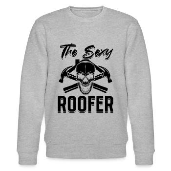 The Sexy Roofer - Roofing Contractor Sexy Roofer - Stanley/Stella Unisex Bio-Sweatshirt CHANGER  - Grau meliert - Vorne - Nik (191cm) & Marisol (170cm)