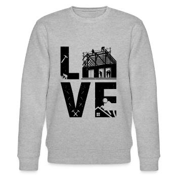 Love Roofing Roofer Worker Roof Worker Roofer - Stanley/Stella Unisex Bio-Sweatshirt CHANGER  - Grau meliert - Vorne - Nik (191cm) & Marisol (170cm)