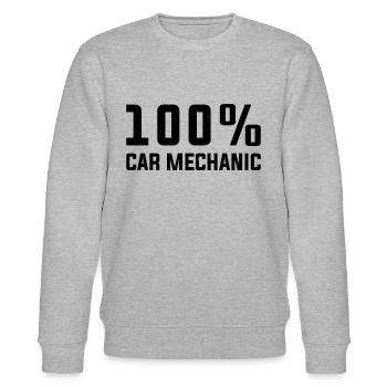 100% Car Mechanic Funny Mechanic - Stanley/Stella CHANGER Unisex Organic Sweatshirt - heather grey - Front - Nik (191cm) & Marisol (170cm)