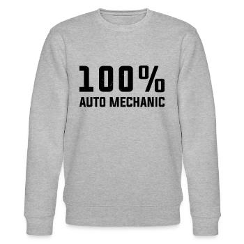 100% Auto Mechanic Funny Mechanic - Stanley/Stella CHANGER Unisex Organic Sweatshirt - heather grey - Front - Nik (191cm) & Marisol (170cm)