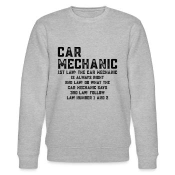 Car Mechanic Law - The Car Mechanic Is Always Righ - Stanley/Stella CHANGER Unisex Organic Sweatshirt - heather grey - Front - Nik (191cm) & Marisol (170cm)