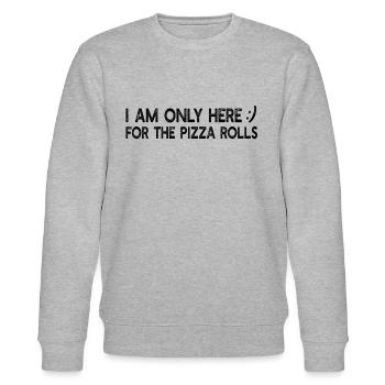 Je ne suis là que pour les rouleaux de pizza - Funny Pizza - Sweat bio CHANGER Stanley/Stella Unisexe - gris chiné - Devant - Nik (191cm) & Marisol (170cm)
