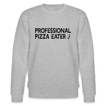 Pizza - Mangeur de pizza professionnel - Sweat bio CHANGER Stanley/Stella Unisexe - gris chiné - Devant - Nik (191cm) & Marisol (170cm)