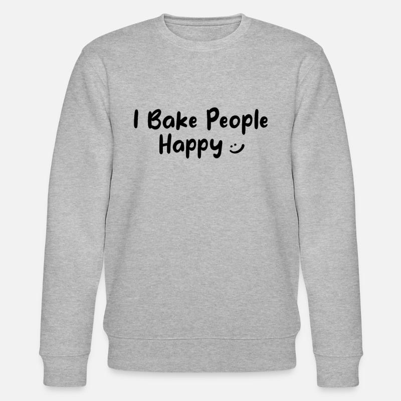 Funny Baker - I Bake People Happy - Stanley/Stella Unisex Bio-Sweatshirt CHANGER  - Grau meliert