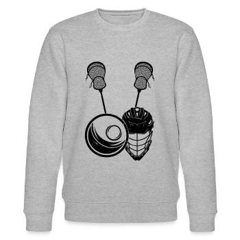 Lacrosse Ball Lacrosse Sticks - Joueur de crosse - Sweat bio CHANGER Stanley/Stella Unisexe - gris chiné - Devant - Nik (191cm) & Marisol (170cm)