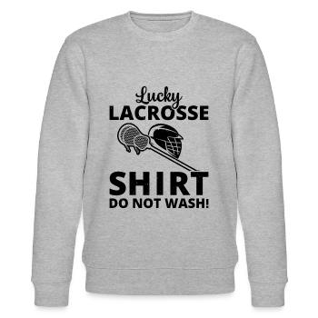 Chemise de crosse chanceux ne se lave pas! - Lacrosse Lax P - Sweat bio CHANGER Stanley/Stella Unisexe - gris chiné - Devant - Nik (191cm) & Marisol (170cm)