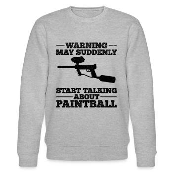 Paintball - May Suddenly Start Talking About Paint - Stanley/Stella CHANGER Unisex Organic Sweatshirt - heather grey - Front - Nik (191cm) & Marisol (170cm)