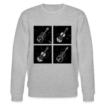 Beaucoup de coffret rétro avec violon Violon Musicien Violon - Sweat bio CHANGER Stanley/Stella Unisexe - gris chiné - Devant - Nik (191cm) & Marisol (170cm)