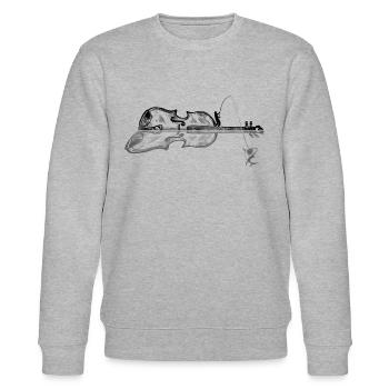 Violin Angler Violinist Musician And Fisherman Fis - Stanley/Stella Unisex Bio-Sweatshirt CHANGER  - Grau meliert - Vorne - Nik (191cm) & Marisol (170cm)