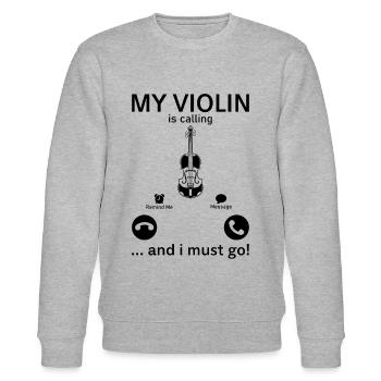 Mon violon appelle et je dois aller drôle violon mu - Sweat bio CHANGER Stanley/Stella Unisexe - gris chiné - Devant - Nik (191cm) & Marisol (170cm)