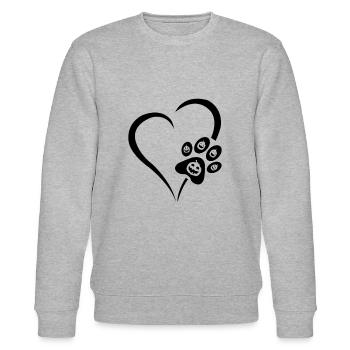 Halloween Dog Paw Heart - Halloween Dog Paw Prints - Sweat bio CHANGER Stanley/Stella Unisexe - gris chiné - Devant - Nik (191cm) & Marisol (170cm)
