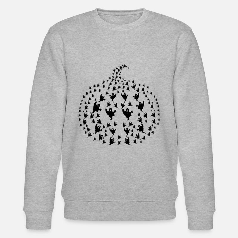 Halloween Ghost Pumpkin - Stanley/Stella Unisex Bio-Sweatshirt CHANGER  - Grau meliert