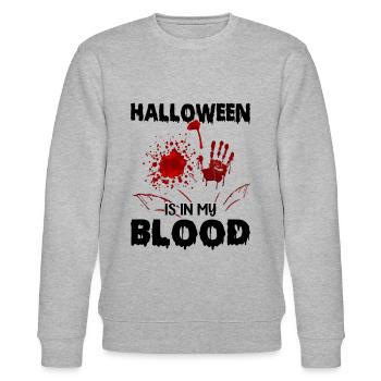 Halloween est dans mon sang - Drôle d’Halloween - Sweat bio CHANGER Stanley/Stella Unisexe - gris chiné - Devant - Nik (191cm) & Marisol (170cm)