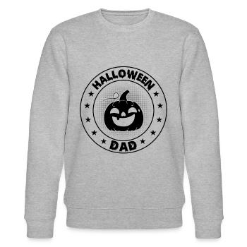 Funny Halloween Dad Halloween Pumpkin - Stanley/Stella Unisex Bio-Sweatshirt CHANGER  - Grau meliert - Vorne - Nik (191cm) & Marisol (170cm)