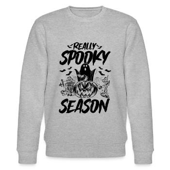 Halloween Really Spooky Season - Halloween Party - Stanley/Stella Unisex Bio-Sweatshirt CHANGER  - Grau meliert - Vorne - Nik (191cm) & Marisol (170cm)