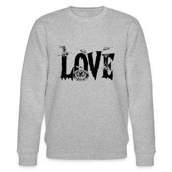 Halloween LOVE Halloween - Stanley/Stella CHANGER Unisex Organic Sweatshirt - heather grey - Front - Nik (191cm) & Marisol (170cm)