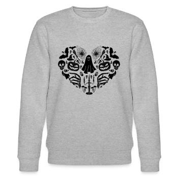 Halloween Heart - Stanley/Stella CHANGER Unisex Organic Sweatshirt - heather grey - Front - Nik (191cm) & Marisol (170cm)